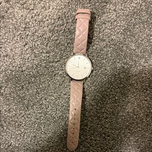Quilted Watch with Silver Dial